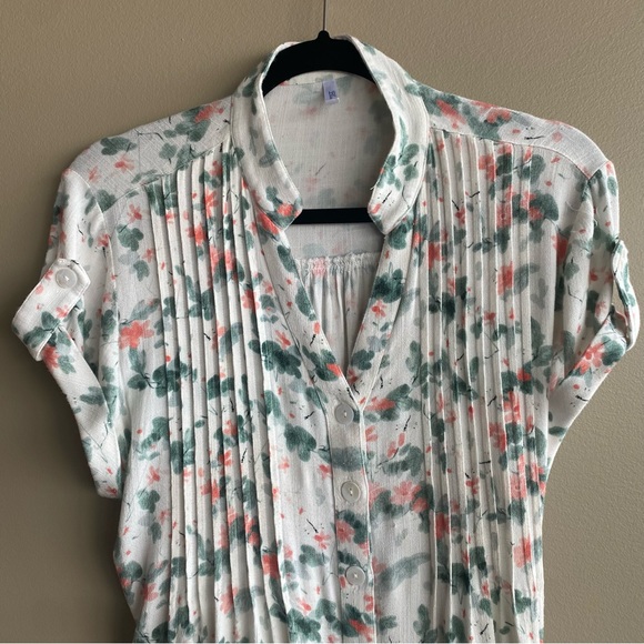 Floral Midi Dress - Cream and Green - Picture 3 of 14